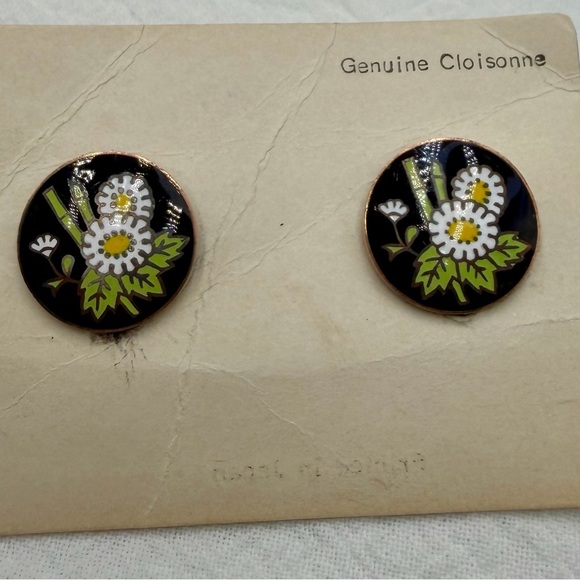 Vintage Japanese Cloisonné earrings - Picture 2 of 3